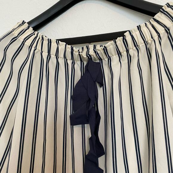 J.Crew Mercantile off-the-shoulder bow top‎ Tie Front Striped XS - Picture 5 of 8